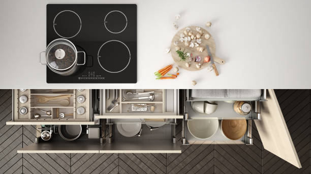 Organized kitchen utensils and cookware by Kitchens by RUPP